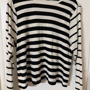 T.La Anthropologie Monochrome Striped Top